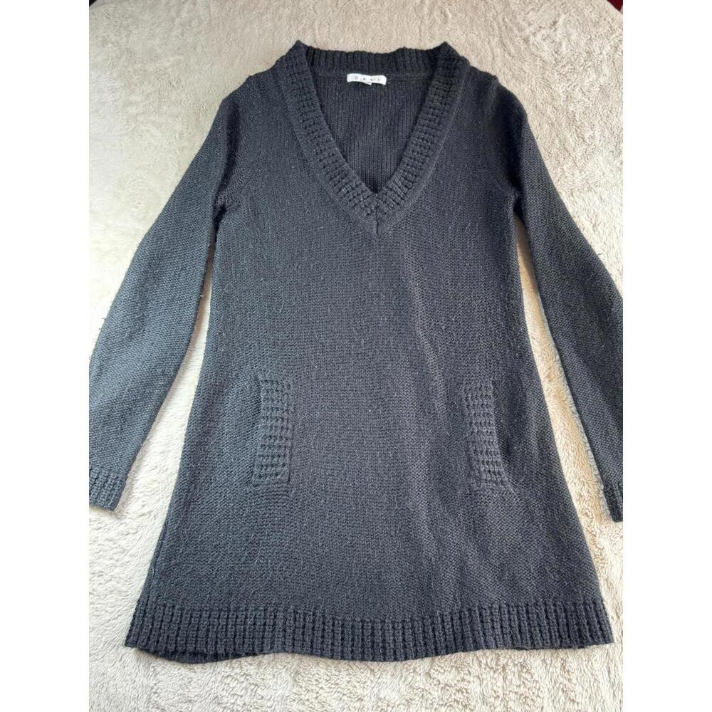 Cabi Black Knit V-Neck‎ Sweater Dress Size M
